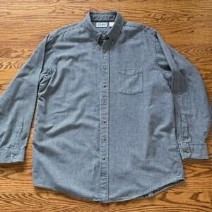 L.L. Bean Men's Black and White Micro Gingham Plaid Flannel Sz XL Tall